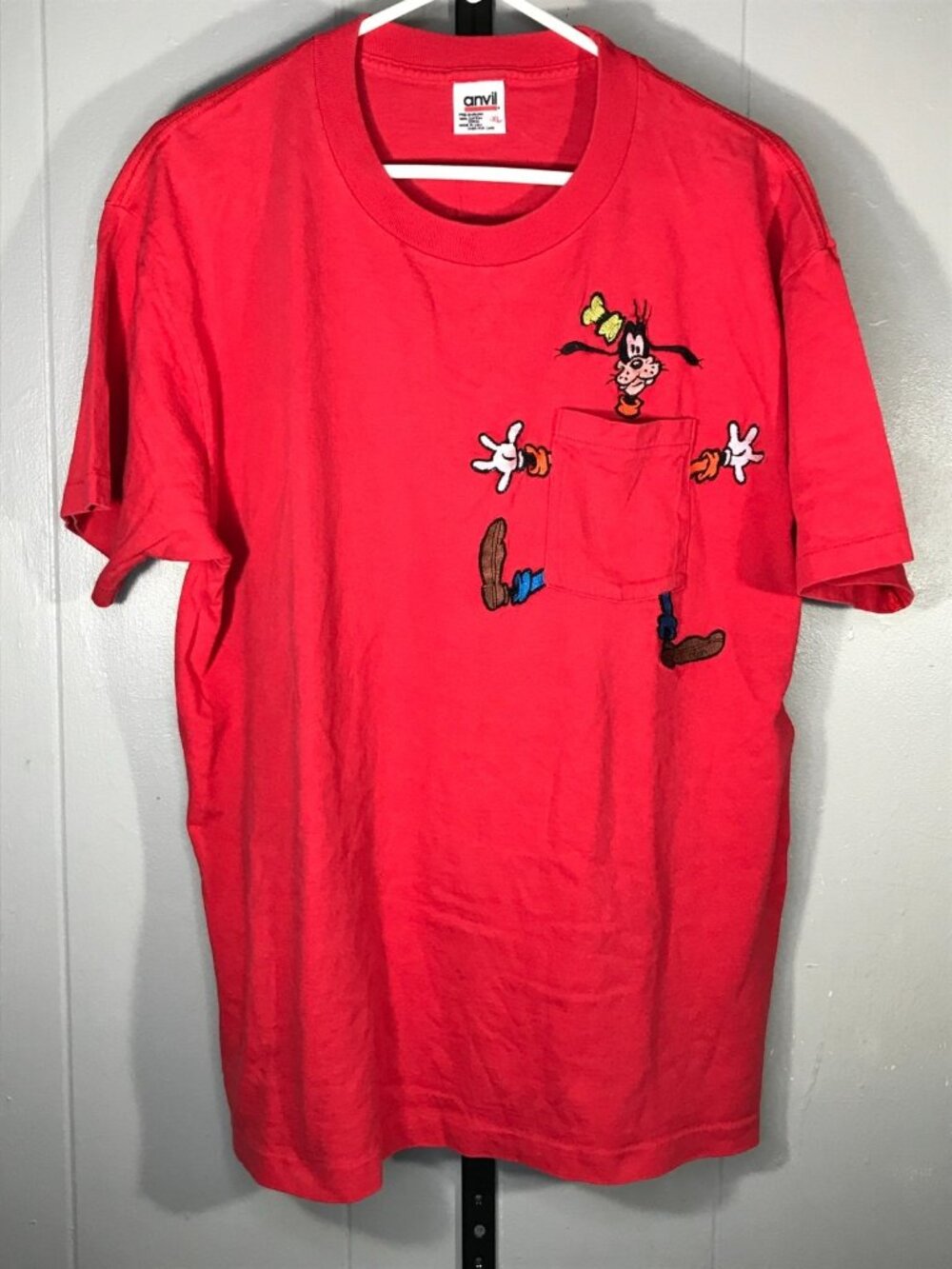 Vintage Goofy Pocket T-Shirt Short Sleeve Disney Graphic Adult Sz XL USA Made
